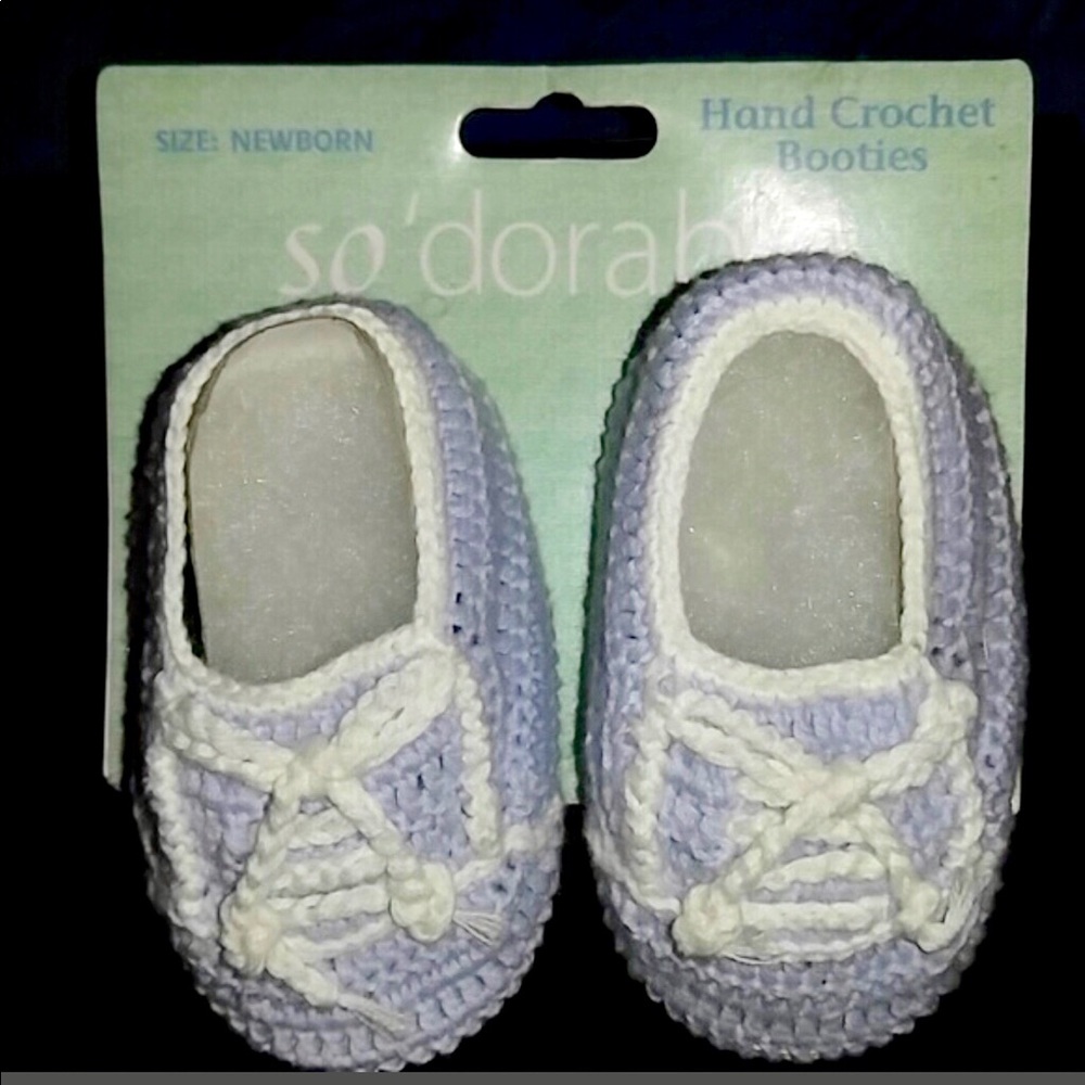 Hand Crocheted Newborn Booties